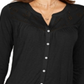 Top feminino com botões frontais e ilhós Style &amp; Co, preto, tamanho grande