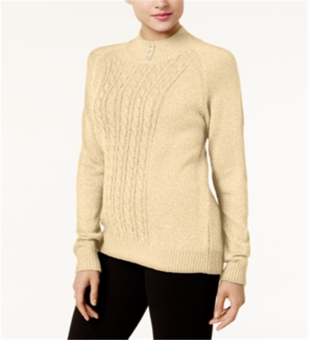 Karen Scott Suéter Feminino Manga Longa Gola Alta Amarelo Tamanho Grande