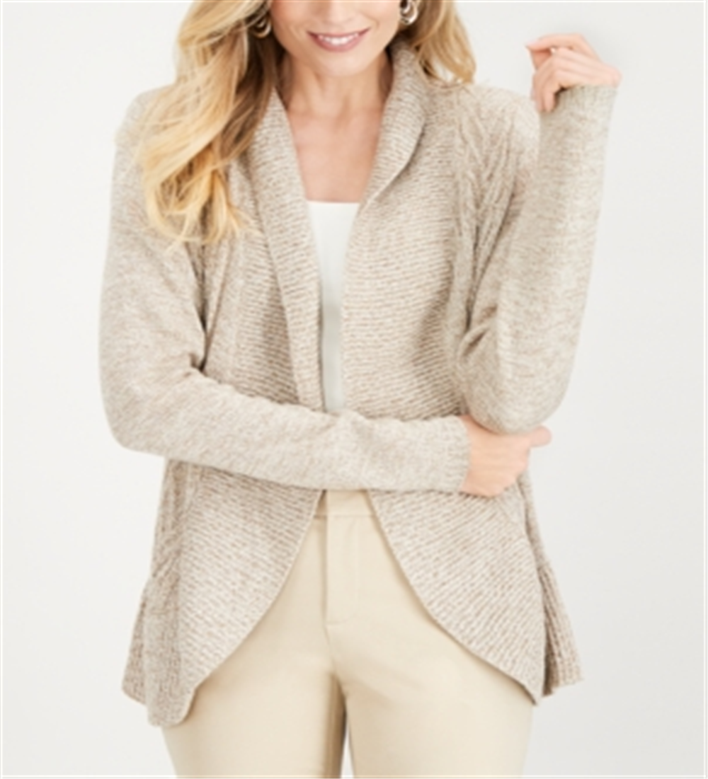 Karen Scott Cardigan Cocoon Feminino Marrom Tamanho Pequeno