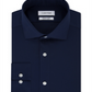 Camisa social masculina Calvin Klein Slim Fit com gola aberta, azul, tamanho 16x32x33