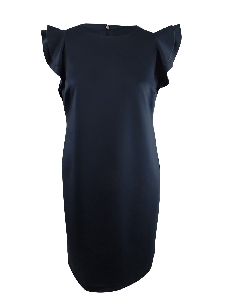 Vestido feminino Tommy Hilfiger plus size com bainha e mangas esvoaçantes, azul-marinho, tamanho 16W