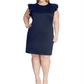 Vestido feminino Tommy Hilfiger plus size com bainha e mangas esvoaçantes, azul-marinho, tamanho 16W