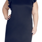 Vestido feminino Tommy Hilfiger plus size com bainha e mangas esvoaçantes, azul-marinho, tamanho 16W