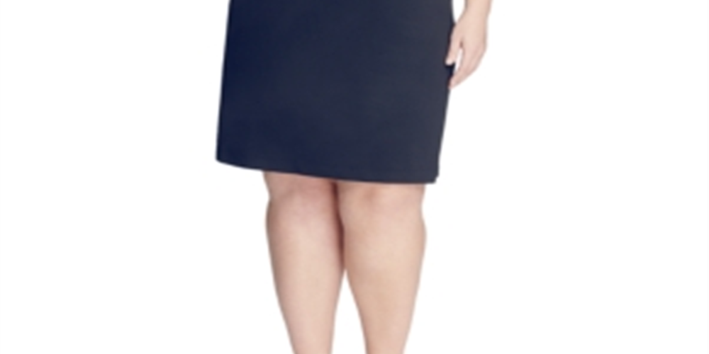 Vestido feminino Tommy Hilfiger plus size com bainha e mangas esvoaçantes, azul-marinho, tamanho 16W