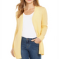Suéter feminino Charter Club com frente aberta e bainha curva, amarelo, tamanho extragrande