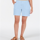 Shorts feminino Karen Scott com cordão e estampa azul, tamanho X-S