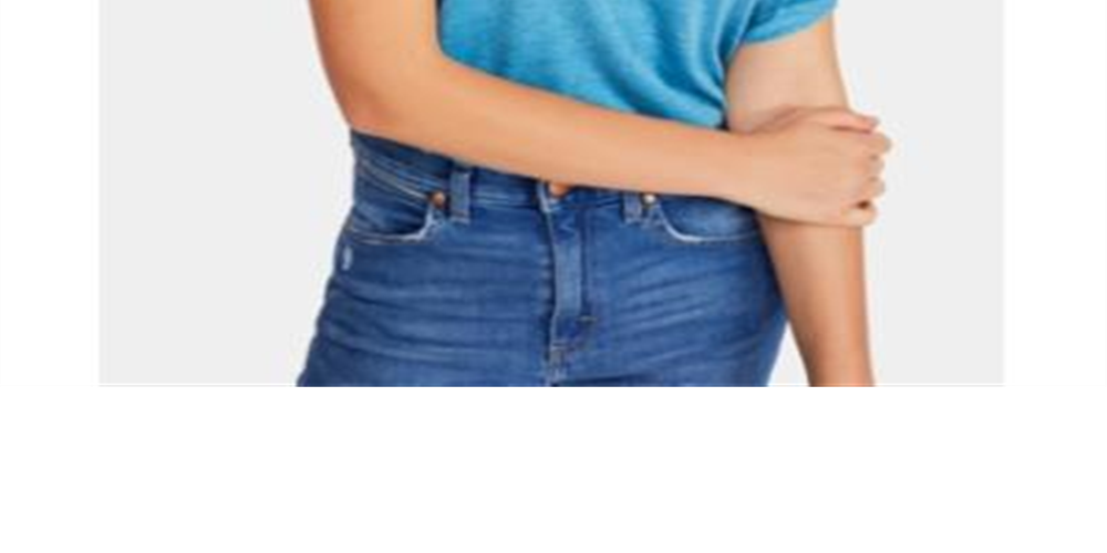 Camiseta feminina All Mine com recorte e bainha exposta, tamanho G, azul, da Free People