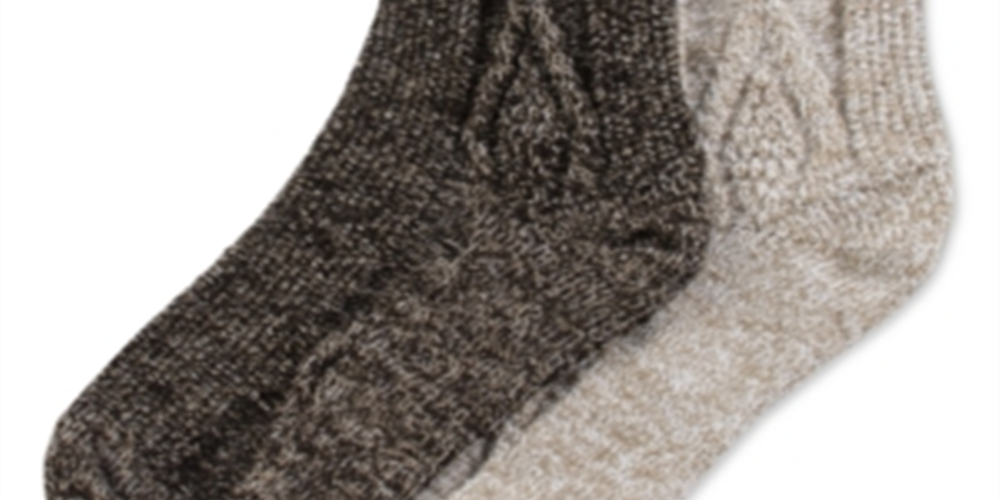 Meias femininas Hue Cable Boot Crew, pacote com 2, marrom, tamanho único