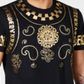Camiseta masculina com estampa barroca e detalhes em folha da Inc International Concepts - Preto profundo, tamanho P