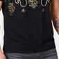 Camiseta masculina com estampa barroca e detalhes em folha da Inc International Concepts - Preto profundo, tamanho P