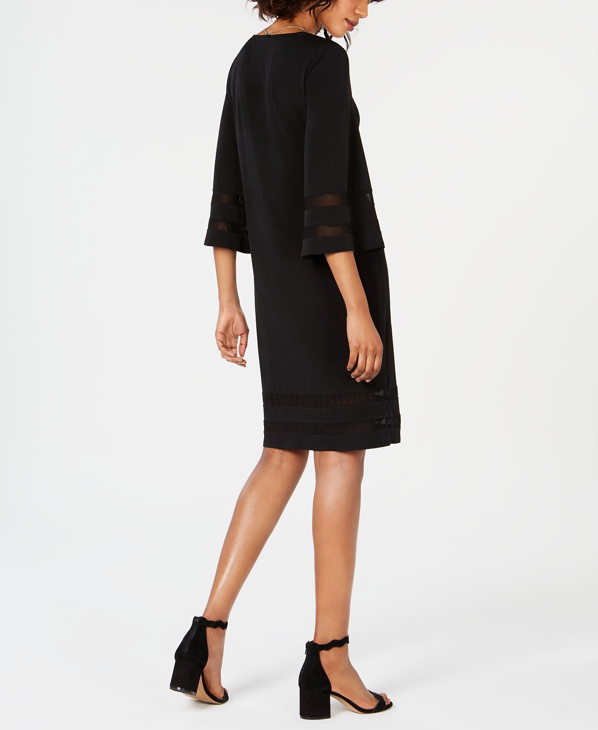 Vestido tubinho feminino JM Collection com detalhe em malha, vermelho, tamanho pequeno e pequeno