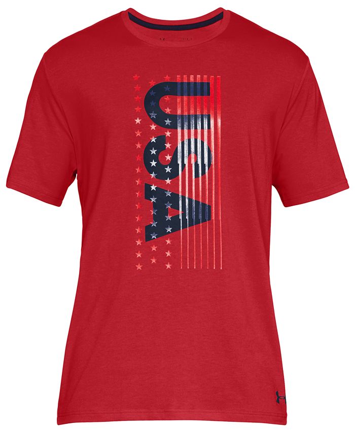 Camiseta Under Armour Charged Cotton Graphic Masculina Vermelha Tamanho P