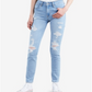 Calça Jeans Skinny Feminina Levi's 721 High Rise Ripped Azul Tamanho 27x30