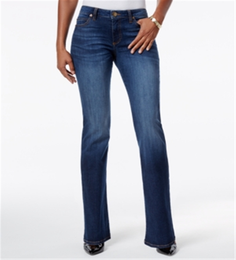 Calça jeans feminina Kut from the Kloth Natalie Curvy Fit Bootcut, azul, tamanho 10