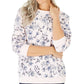 Moletom feminino Karen Scott Serene com estampa de lã rosa, tamanho pequeno