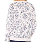 Moletom feminino Karen Scott Serene com estampa de lã rosa, tamanho pequeno