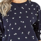 Karen Scott Blusa Feminina Daisys Fleece Gola Redonda Azul Tamanho X-G