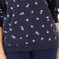 Karen Scott Blusa Feminina Daisys Fleece Gola Redonda Azul Tamanho X-G