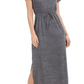 Vestido longo texturizado com amarração na cintura, estilo &amp; co, feminino, cinza, tamanho extrapequeno