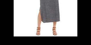 Vestido longo texturizado com amarração na cintura, estilo &amp; co, feminino, cinza, tamanho extrapequeno