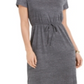 Vestido longo texturizado com amarração na cintura, estilo &amp; co, feminino, cinza, tamanho extrapequeno