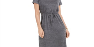 Vestido longo texturizado com amarração na cintura, estilo &amp; co, feminino, cinza, tamanho extrapequeno
