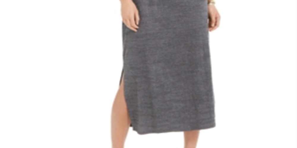 Vestido longo texturizado com amarração na cintura, estilo &amp; co, feminino, cinza, tamanho extrapequeno