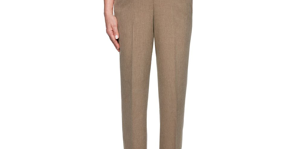 Calça feminina reta Alfred Dunner Boardroom marrom tamanho 20X4