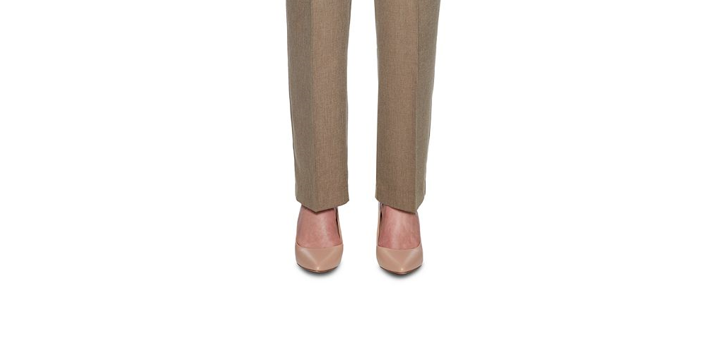 Calça feminina reta Alfred Dunner Boardroom marrom tamanho 20X4