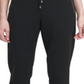 Calça jogger feminina DKNY com cordão, preta, tamanho GG
