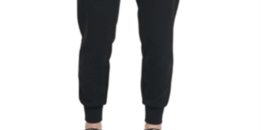 Calça jogger feminina DKNY com cordão, preta, tamanho GG