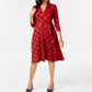 Vestido feminino Charter Club Petite Plaid Fit &amp; Flare, vermelho, tamanho pequeno pequeno