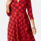 Vestido feminino Charter Club Petite Plaid Fit &amp; Flare, vermelho, tamanho pequeno pequeno
