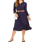 Vestido-camisa feminino Charter Club com bolinhas e jacquard, azul, tamanho pequeno, G