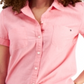 Camisa de linho feminina Tommy Hilfiger Camp rosa tamanho pequeno