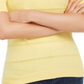 Suéter feminino Maison Jules Pointelle com mangas bufantes, amarelo, tamanho G
