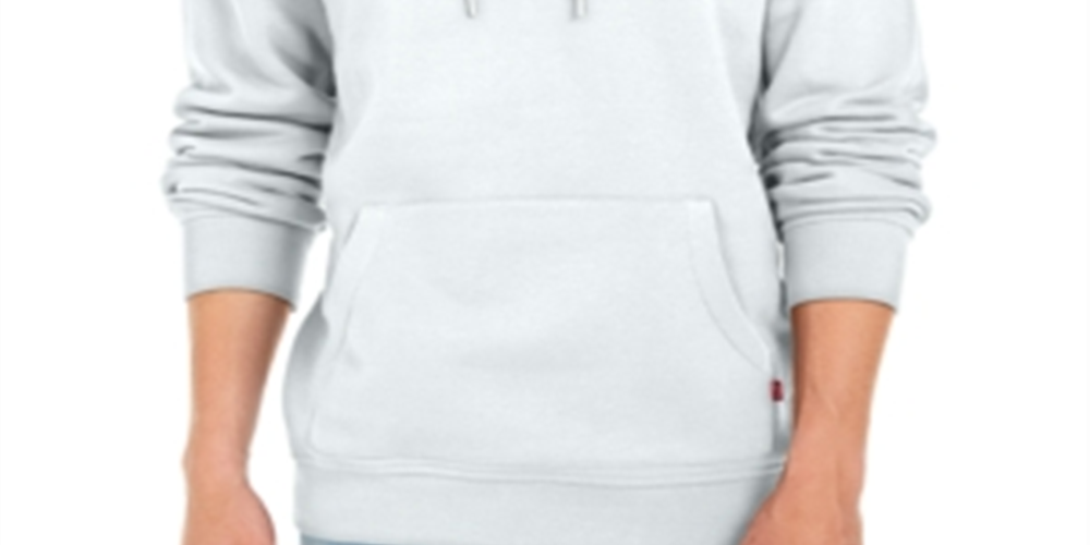Moletom com capuz Levi's masculino com logotipo e forro de lã, branco, tamanho grande