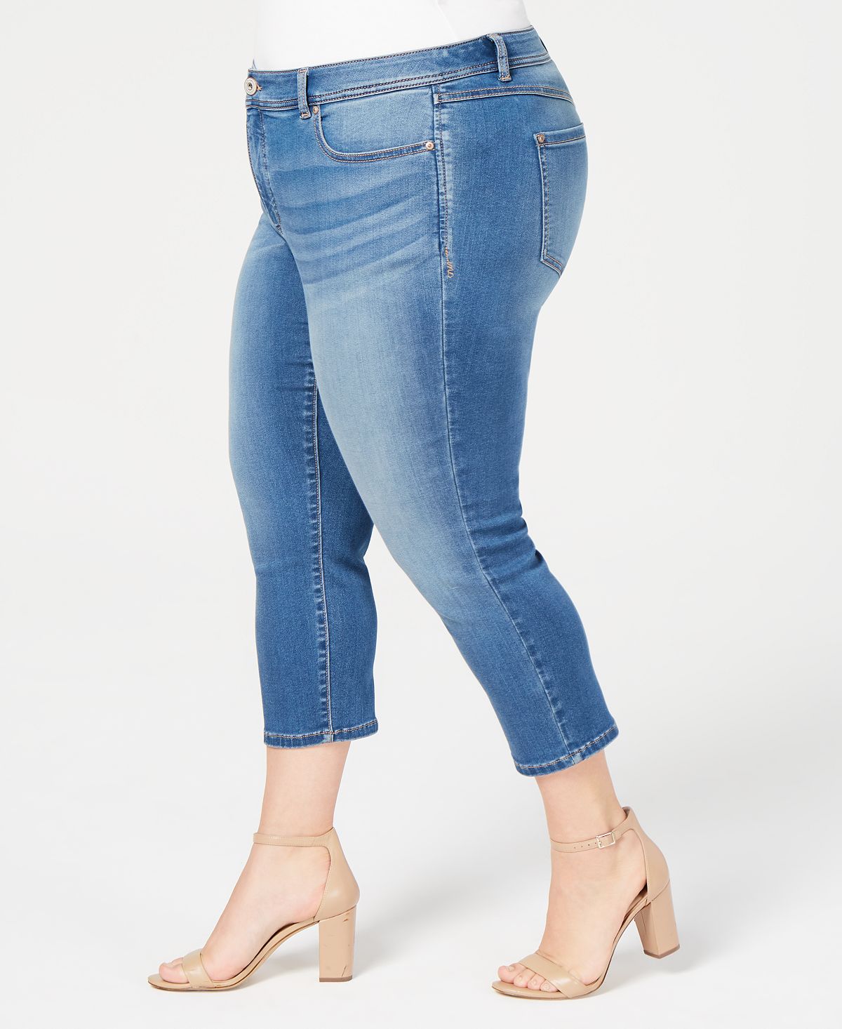 Calça jeans skinny cropped feminina INC International Concepts Plus Denim, azul, tamanho 24 WP
