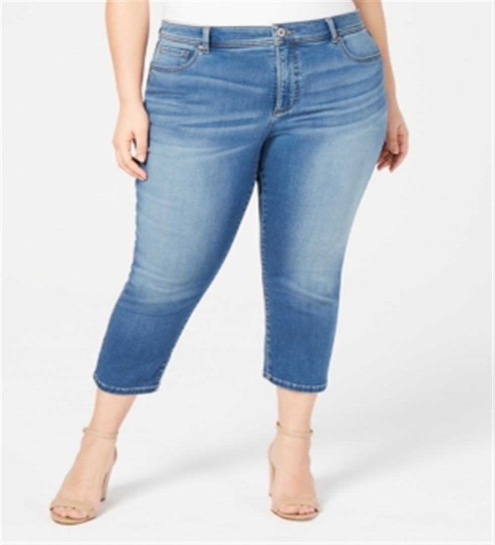 Calça jeans skinny cropped feminina INC International Concepts Plus Denim, azul, tamanho 24 WP