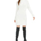 Vestido curto com zíper lateral e gola alta Bar III feminino, branco, tamanho grande