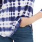 Camiseta feminina Ultra Flirt Ditsy Dream Tie Dye de manga comprida, azul, tamanho M