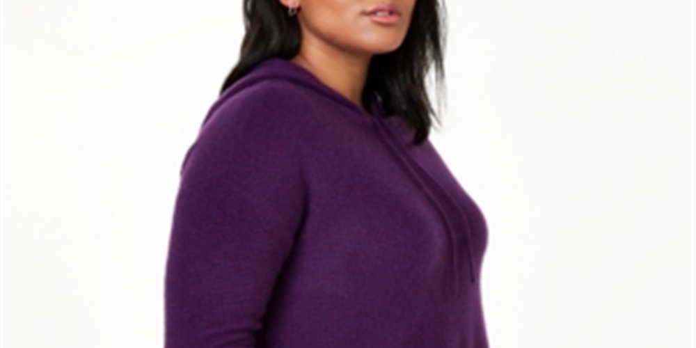 Moletom térmico feminino Charter Club Cashmere Roxo Tamanho 1X