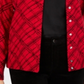 Karen Scott Cardigan feminino com estampa xadrez, vermelho, tamanho XS