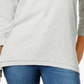 Túnica feminina estilo &amp; co com bainha de lenço cinza, tamanho pequeno GG