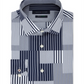 Camisa social Tommy Hilfiger Slim Fit Th Flex sem passar roupa Supima Stretch Patchwork azul tamanho 34x35