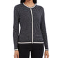 Cardigan feminino estampado Charter Club, preto, tamanho pequeno, extragrande
