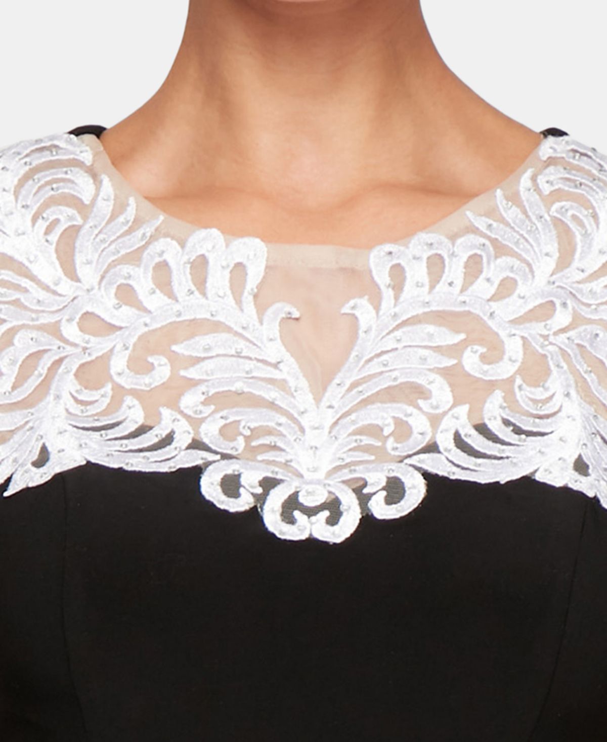 Vestido longo de manga curta feminino Alex Evenings, preto, tamanho 14