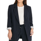 Blazer empresarial listrado feminino DKNY azul-marinho, tamanho G
