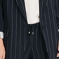 Blazer empresarial listrado feminino DKNY azul-marinho, tamanho G