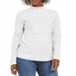 Karen Scott Feminino Fair Isle Estampado Mock Neck Top Branco Tamanho Pequeno Pequeno